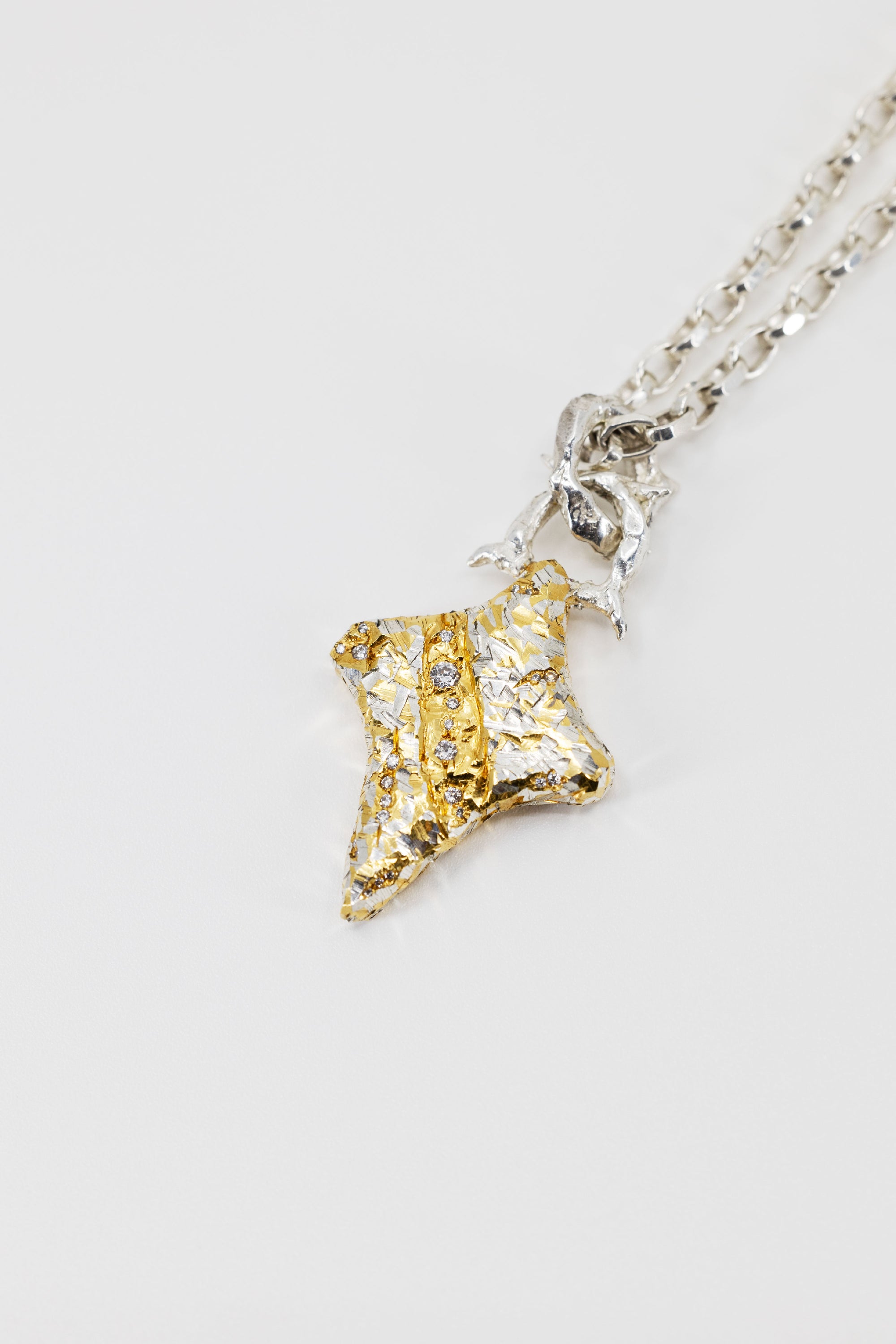 Acruxis Pendant | Sterling Silver, 18ct Yellow Plating & White Diamonds