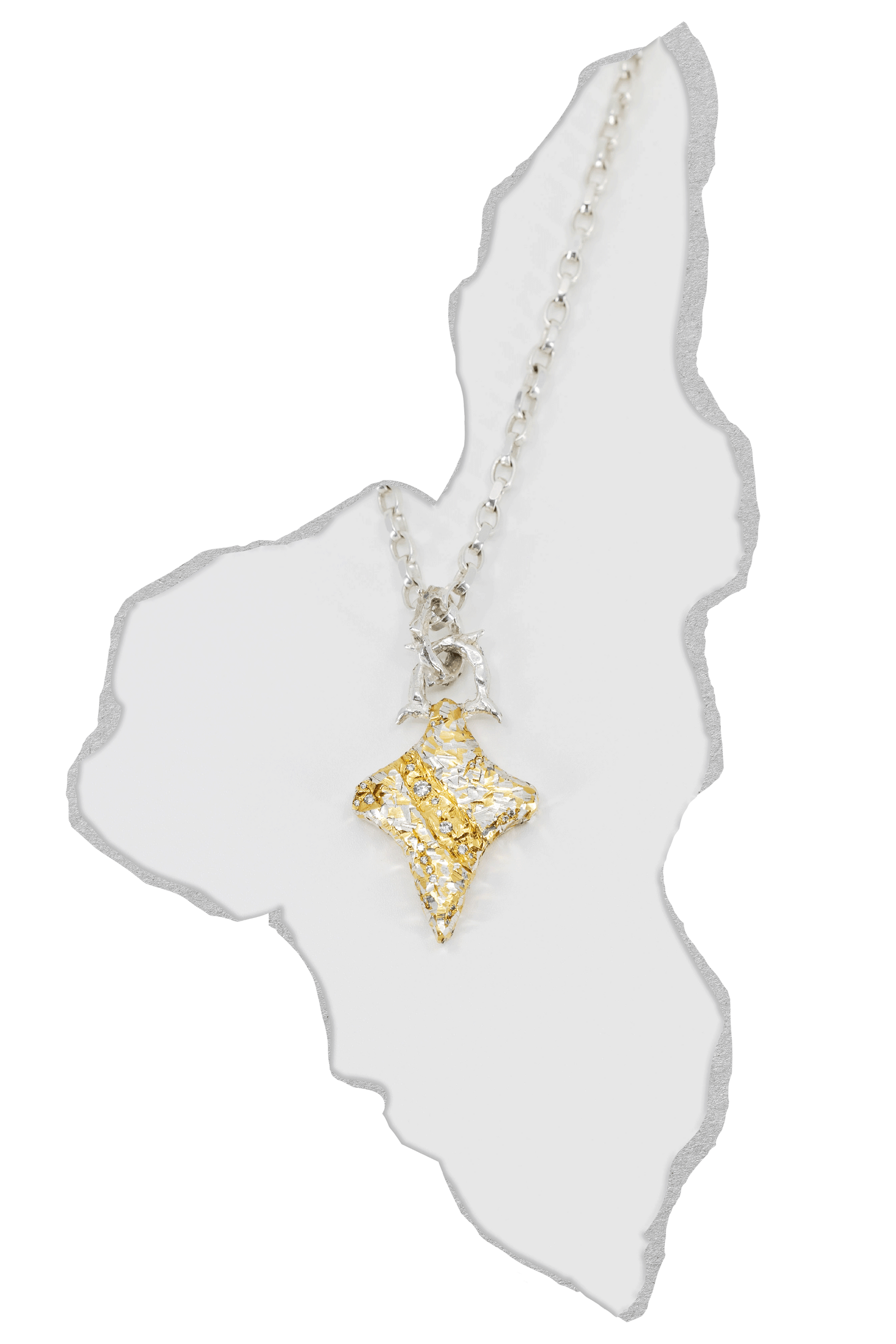 Acruxis Pendant | Sterling Silver, 18ct Yellow Plating & White Diamonds