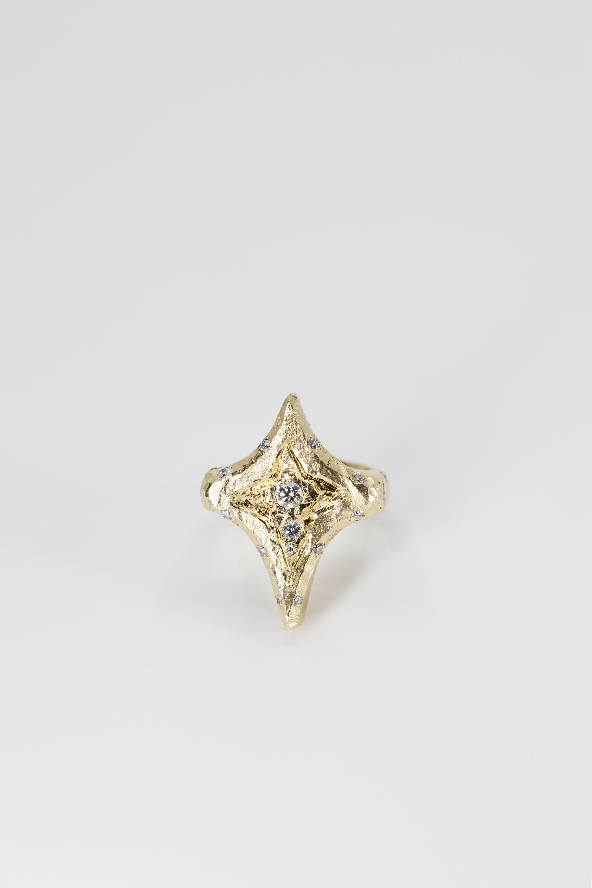 Acruxis Ring | Yellow Gold & White Diamonds