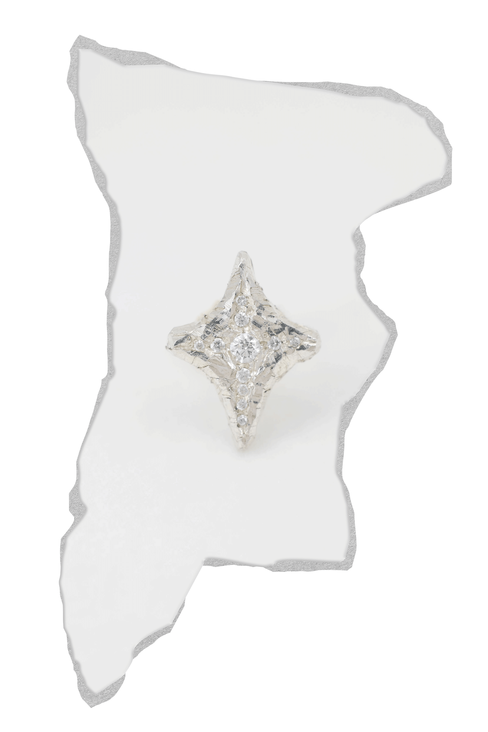 Acruxis Stud | Sterling Silver & White Diamonds